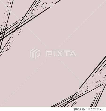 手書き風・ラフなブラシで書いた正方形フレーム（グレイッシュピンク・ブラック） 87749870