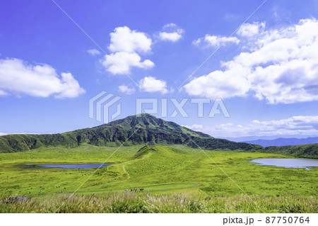 阿蘇を代表する観光地　美しい草千里ヶ浜（熊本県阿蘇市） 87750764