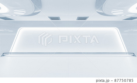 Scientific laboratory or empty white room. Technology background and science concept. 3D Render. 87750785