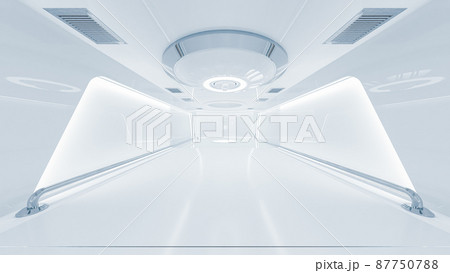 Scientific laboratory or empty white room. Technology background and science concept. 3D Render. 87750788