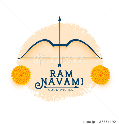 shree ram navami wishes card with bow arrow and flower shree ram navami wishes card with bow arrow and flower 87751192