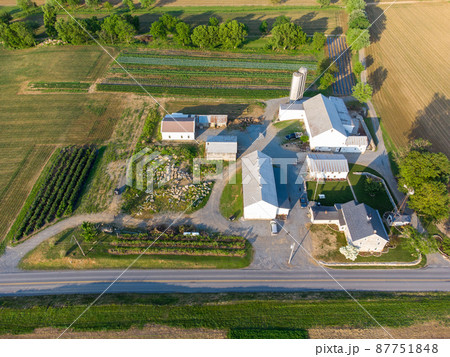 Aerial View of Farm and Farmland Aerial View of Farm and Farmland 87751848