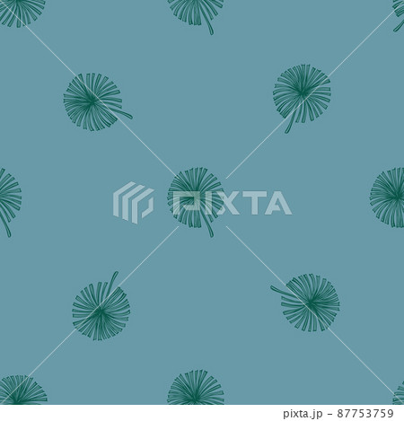 Fan palm leaves seamless pattern on. Vintage tropical foliage in engraving style. Fan palm leaves seamless pattern on. Vintage tropical foliage in engraving style. 87753759