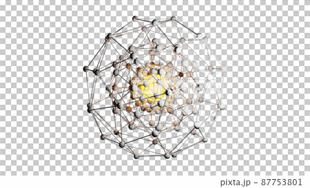 CG　中央に核がある原子構造 87753801