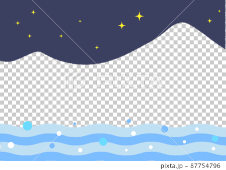 Simple illustration of starry sky, mountains and rivers Simple illustration of starry sky, mountains and rivers 87754796