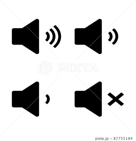音量・ミュートアイコンのセット 87755184