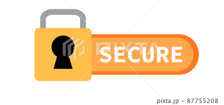 南京錠とSECUREのロゴ。ベクター。 87755208