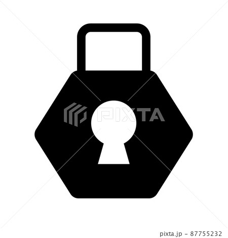 六角形の南京錠シルエットアイコン 87755232