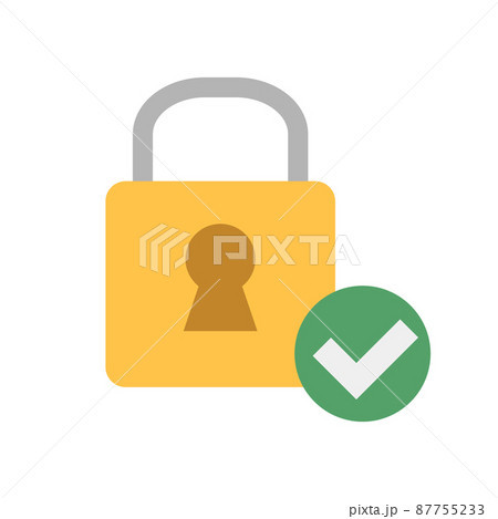 南京錠とチェックマーク 87755233