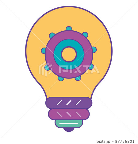 Isolated colored lightbulb flat design icon Vector Isolated colored lightbulb flat design icon Vector 87756801