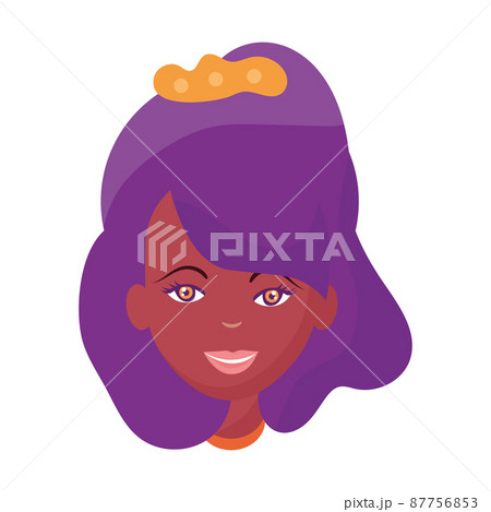 Isolated Avatar Of A Happy Afro American Girl のイラスト素材