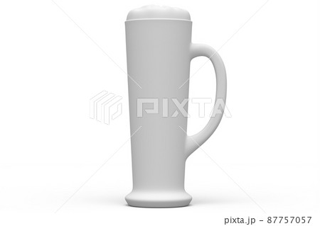 Frosty glass of fresh draft beer isolated on a white monochrome background. Frosty glass of fresh draft beer isolated on a white monochrome background. 87757057