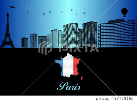 Paris City Skyline Silhouette Paris City Skyline Silhouette 87758166