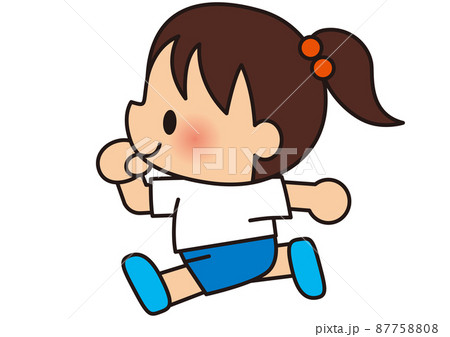 走る,運動会,体育祭,運動,マラソン,体操着,子供,小学生,児童,体育大会,笑顔,体操,体操教室, 87758808