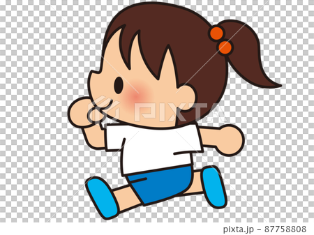 走る,運動会,体育祭,運動,マラソン,体操着,子供,小学生,児童,体育大会,笑顔,体操,体操教室, 87758808