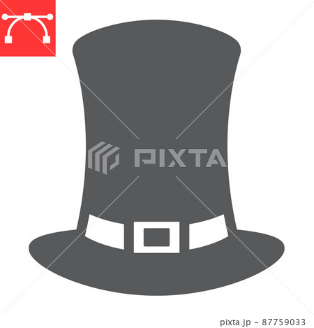 Pilgrim hat glyph icon, thanksgiving and celebration, hat sign vector graphics, editable stroke solid icon, eps 10. 87759033