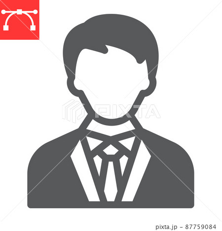 President glyph icon, election and user, manager sign vector graphics, editable stroke solid icon, eps 10. 87759084