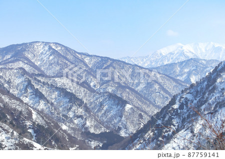 胎内スキー場からの山岳風景 (新潟県胎内市) 胎内スキー場からの山岳風景 (新潟県胎内市) 87759141