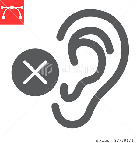 Deaf glyph icon, disability and deafness, hearing impaired sign vector graphics, editable stroke solid icon, eps 10. Deaf glyph icon, disability and deafness, hearing impaired sign vector graphics, editable stroke solid icon, eps 10. 87759171