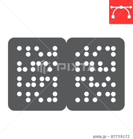Braille book glyph icon, disability and blind, book written in braille sign vector graphics, editable stroke solid icon, eps 10. Braille book glyph icon, disability and blind, book written in braille sign vector graphics, editable stroke solid icon, eps 10. 87759172