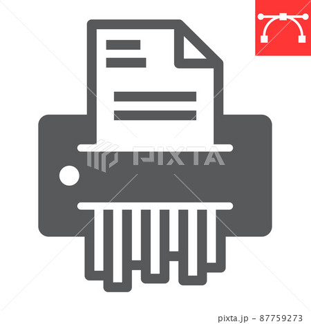 Paper shredder glyph icon, security and paperwork, document shredder sign vector graphics, editable stroke solid icon, eps 10. Paper shredder glyph icon, security and paperwork, document shredder sign vector graphics, editable stroke solid icon, eps 10. 87759273