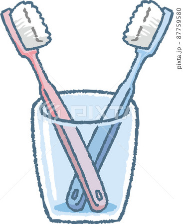 グラスに入ったハブラシ(カップル) グラスに入ったハブラシ(カップル) 87759580