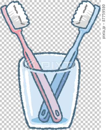 グラスに入ったハブラシ(カップル) グラスに入ったハブラシ(カップル) 87759580