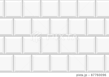 White square tile seamless pattern. Ceramic or stone brick background. Kitchen backsplash or bathroom wall or floor decoration. Interior texture. Vector flat illustration 87760096