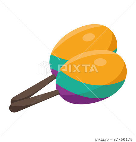 Isolated colored maracas musical instrument Vector Isolated colored maracas musical instrument Vector 87760179