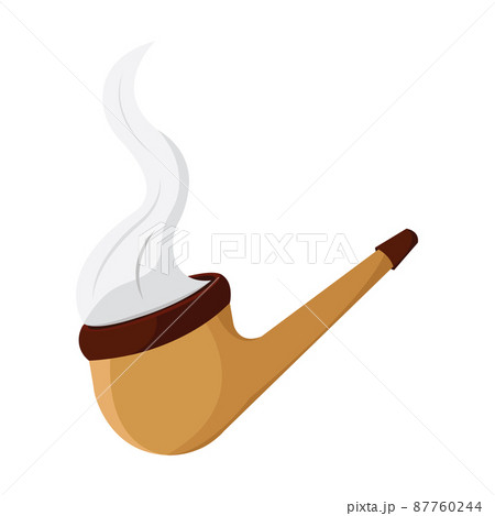 Isolated wooden tobacco smoking pipe icon Vector 87760244