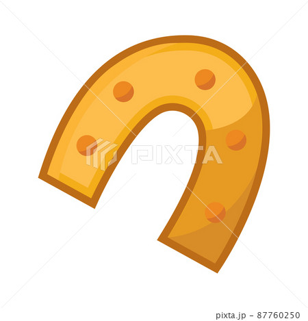 Isolated golden horseshoe St Patricks day Vector Isolated golden horseshoe St Patricks day Vector 87760250