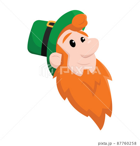 Isolated happy traditional irish elf avatar Saint patrick day Vector 87760258