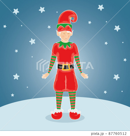 Isolated male elf winter cartoon with traditional clothes Vector Isolated male elf winter cartoon with traditional clothes Vector 87760512