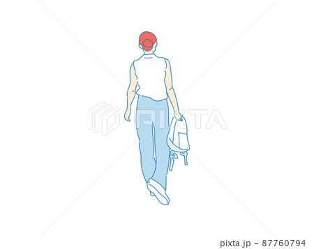 beautiful woman cute girl standing behind; backside view of person; vector beautiful woman cute girl standing behind; backside view of person; vector 87760794