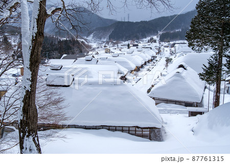 大内宿の雪景色 大内宿の雪景色 87761315