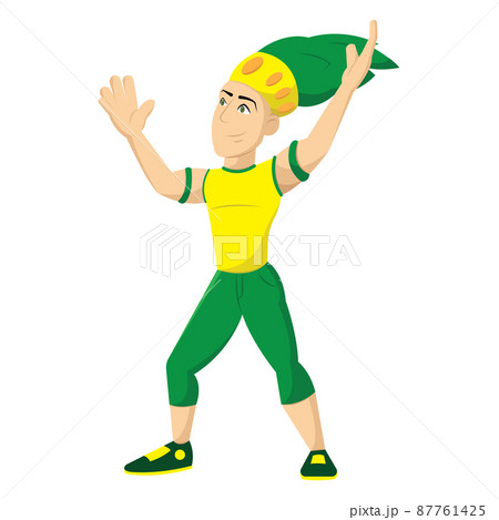 Isolated happy boy with traditional carnival clothes Vector Isolated happy boy with traditional carnival clothes Vector 87761425