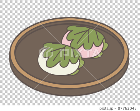かしわ餅のイラスト かしわ餅のイラスト 87762045
