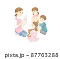 先生の読み聞かせを聞く子供たち 87763288