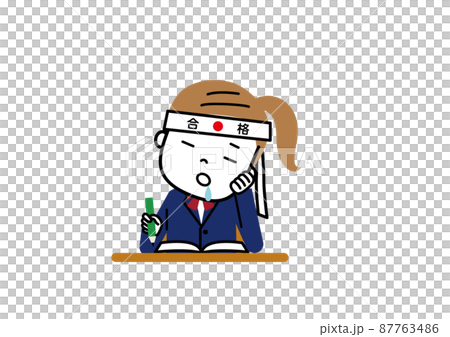 勉強中よだれを垂らして居眠りしている女子学生 勉強中よだれを垂らして居眠りしている女子学生 87763486