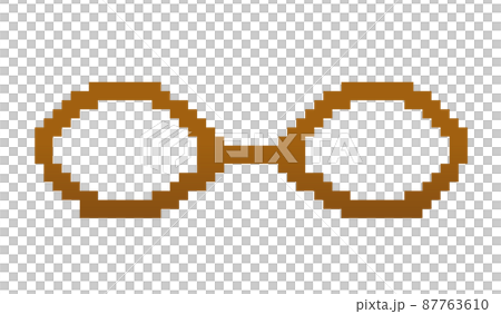 像素藝術眼鏡（棕色） 87763610