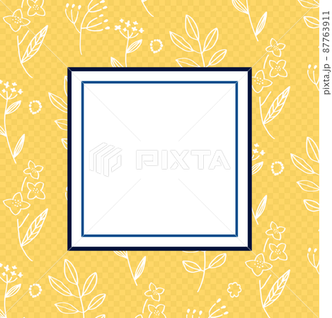 黄色の植物シンプルフレーム 87763911