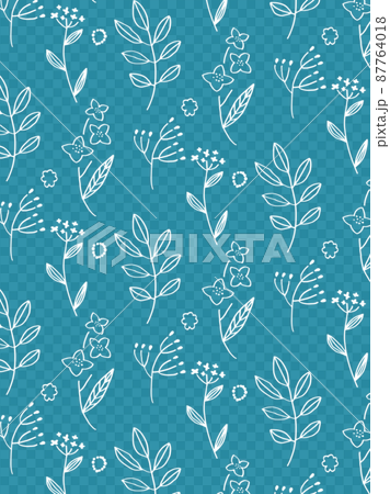 Blue plant simple pattern 87764018