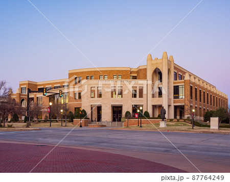 Sunset view of the College of Allied Health of University of Oklahoma Health Science Campus 87764249
