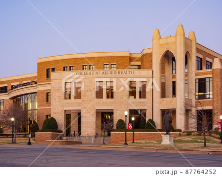 Sunset view of the College of Allied Health of University of Oklahoma Health Science Campus 87764252