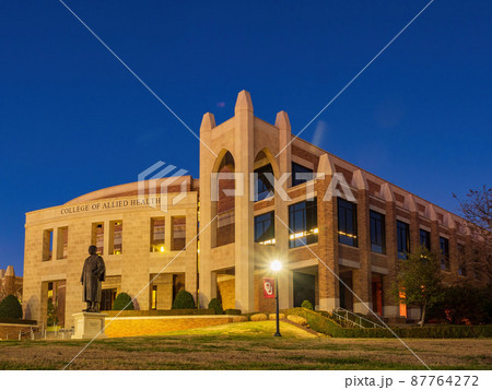 Sunset view of the College of Allied Health of University of Oklahoma Health Science Campus 87764272