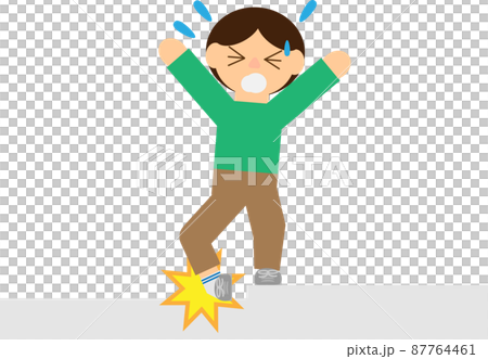 A person who twists his ankle on a small step A person who twists his ankle on a small step 87764461