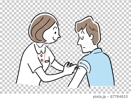 Vector Illustration Material: Nurse gives a man an injection Vector Illustration Material: Nurse gives a man an injection 87764833