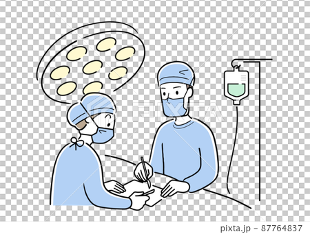 矢量圖素材：外科醫生進行手術，手術場景 87764837