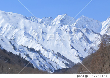 北アルプス後立山連峰 積雪期の不帰ノ嶮 北アルプス後立山連峰 積雪期の不帰ノ嶮 87765174