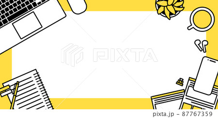 ビジネスワークスペースのベクターイラスト背景 87767359